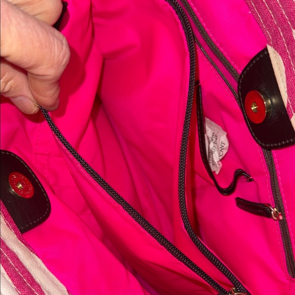 Dooney & Bourke denim Zebra  Tote pink and white - Picture 13 of 16